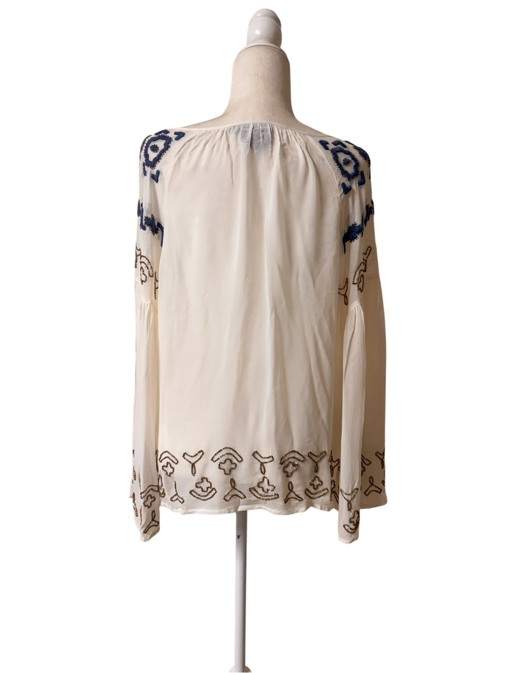 Anthropologie Vanessa Virginia boho whimsigoth bellsleeves peasant top sz 8 - Picture 6 of 7